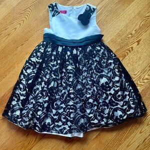 Designer Girls Dress with Lace Skirt Size 5
